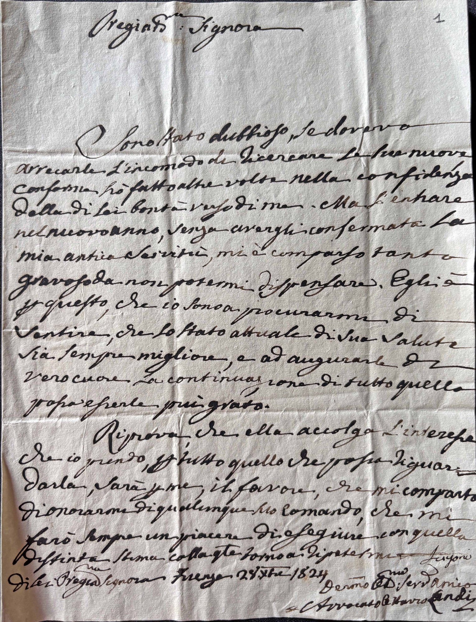 Ottavio Landi sua lettera